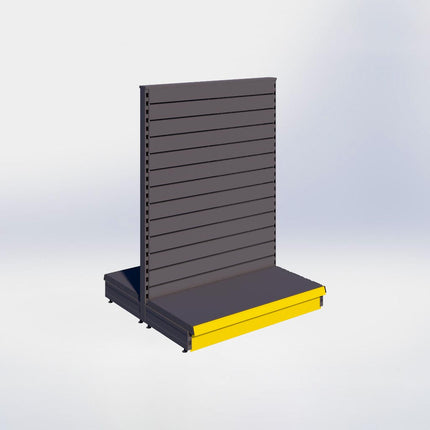 Middenstelling slatwall - H140 x B100 x D47 cm - 1 niveau - Antraciet