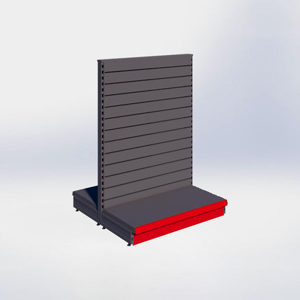 Middenstelling slatwall - H140 x B100 x D47 cm - 1 niveau - Antraciet