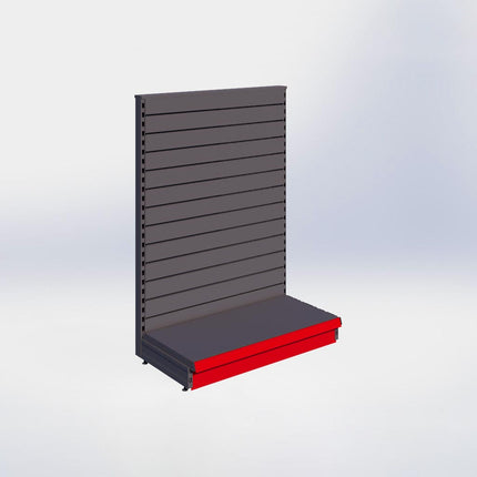 Kopstelling slatwall - H140 x B100 x D47 cm - 1 niveau - Antraciet