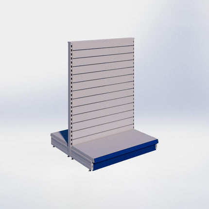 Middenstelling slatwall - H140 x B100 x D47 cm - 1 niveau - Grijs