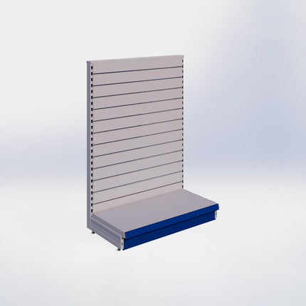 Kopstelling slatwall - H140 x B100 x D47 cm - 1 niveau - Grijs