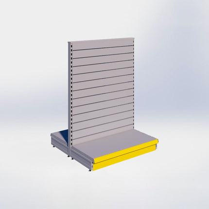 Middenstelling slatwall - H140 x B100 x D47 cm - 1 niveau - Grijs