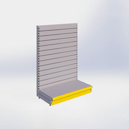 Kopstelling slatwall - H140 x B100 x D47 cm - 1 niveau - Grijs