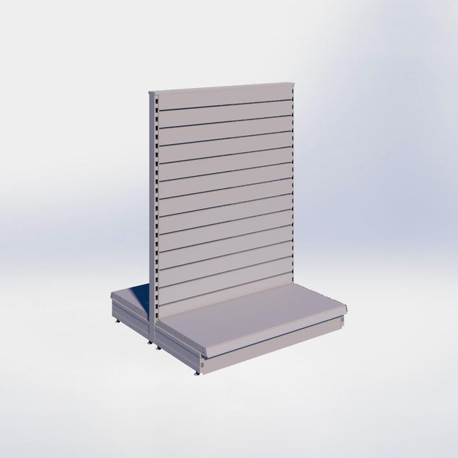 Middenstelling slatwall - H140 x B100 x D47 cm - 1 niveau - Grijs