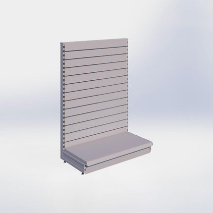 Kopstelling slatwall - H140 x B100 x D47 cm - 1 niveau - Grijs