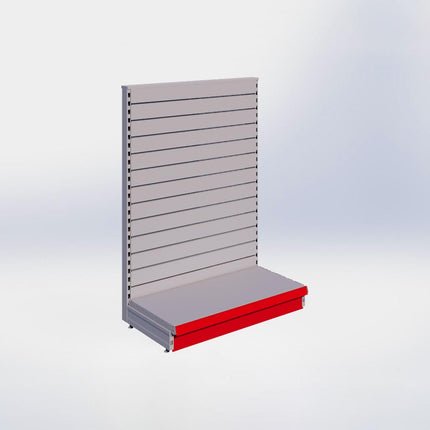 Kopstelling slatwall - H140 x B100 x D47 cm - 1 niveau - Grijs