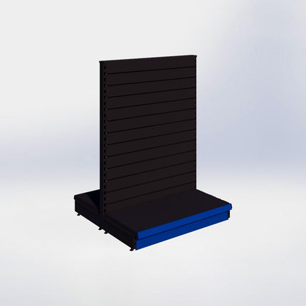 Middenstelling slatwall - H140 x B100 x D47 cm - 1 niveau - Zwart