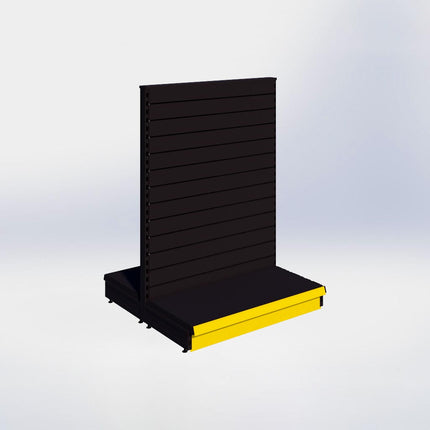 Middenstelling slatwall - H140 x B100 x D47 cm - 1 niveau - Zwart