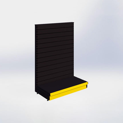 Kopstelling slatwall - H140 x B100 x D47 cm - 1 niveau - Zwart