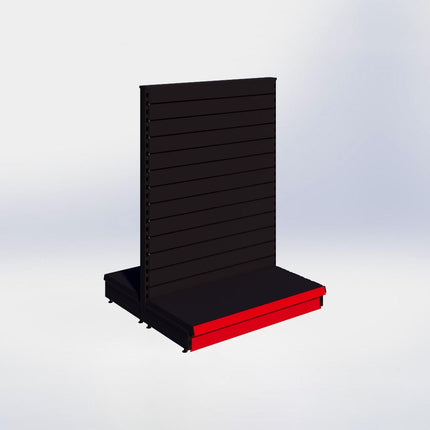 Middenstelling slatwall - H140 x B100 x D47 cm - 1 niveau - Zwart
