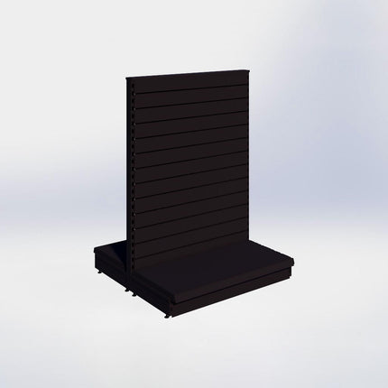 Middenstelling slatwall - H140 x B100 x D47 cm - 1 niveau - Zwart