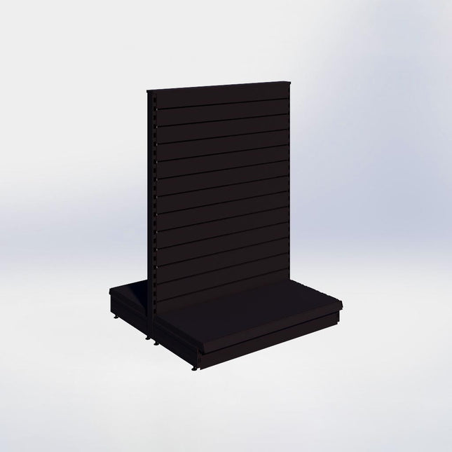 Middenstelling slatwall - H140 x B100 x D47 cm - 1 niveau - Zwart