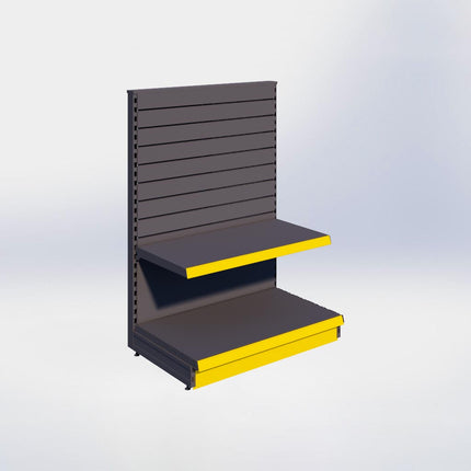 Kopstelling slatwall - H140 x B100 x D57 cm - 2 niveaus - Antraciet