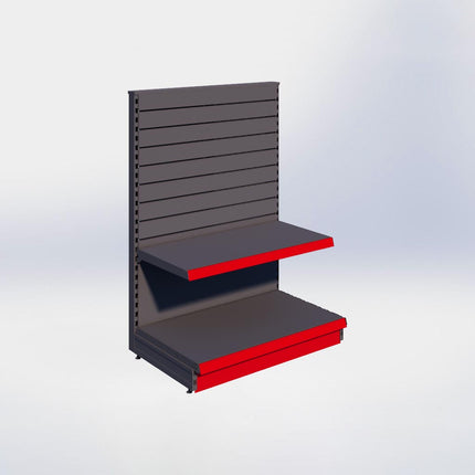 Kopstelling slatwall - H140 x B100 x D57 cm - 2 niveaus - Antraciet