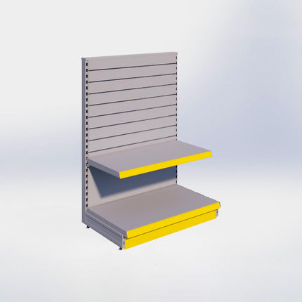 Kopstelling slatwall - H140 x B100 x D57 cm - 2 niveaus - Grijs