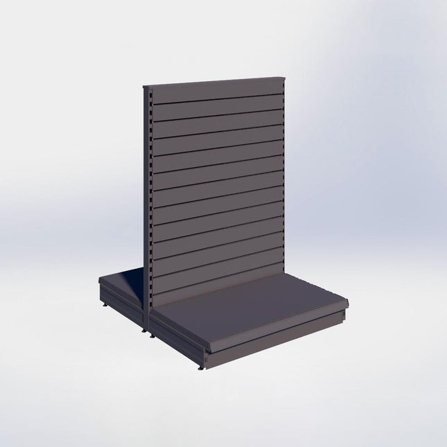 Middenstelling slatwall - H140 x B100 x D57 cm - 1 niveau - Antraciet
