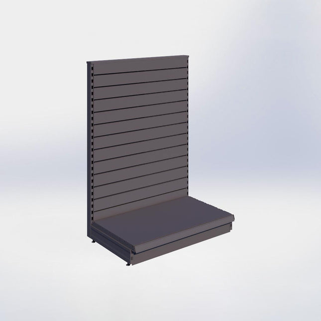 Kopstelling slatwall - H140 x B100 x D57 cm - 1 niveau - Antraciet