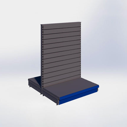 Middenstelling slatwall - H140 x B100 x D57 cm - 1 niveau - Antraciet