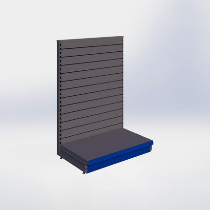 Kopstelling slatwall - H140 x B100 x D57 cm - 1 niveau - Antraciet