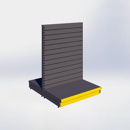 Middenstelling slatwall - H140 x B100 x D57 cm - 1 niveau - Antraciet