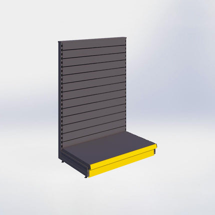 Kopstelling slatwall - H140 x B100 x D57 cm - 1 niveau - Antraciet