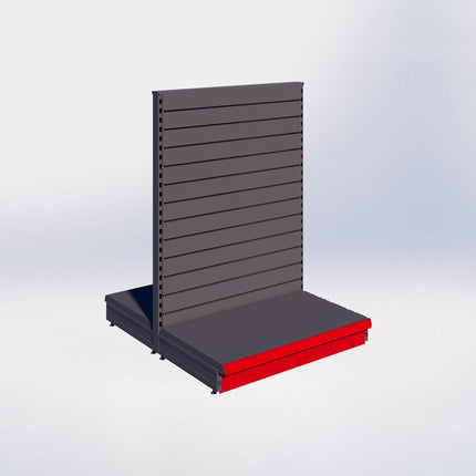 Middenstelling slatwall - H140 x B100 x D57 cm - 1 niveau - Antraciet