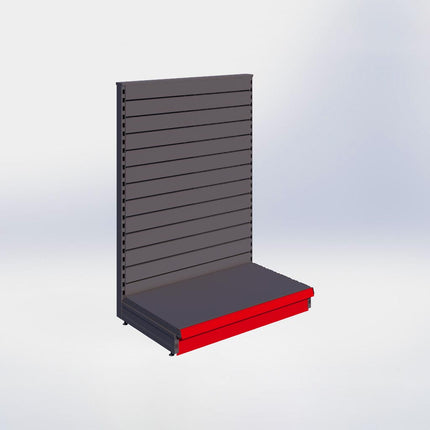 Kopstelling slatwall - H140 x B100 x D57 cm - 1 niveau - Antraciet