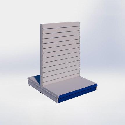 Middenstelling slatwall - H140 x B100 x D57 cm - 1 niveau - Grijs