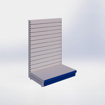 Kopstelling slatwall - H140 x B100 x D57 cm - 1 niveau - Grijs