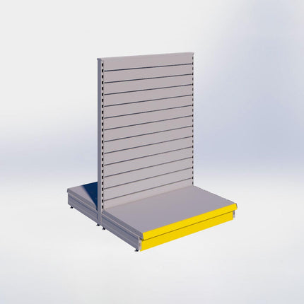 Middenstelling slatwall - H140 x B100 x D57 cm - 1 niveau - Grijs