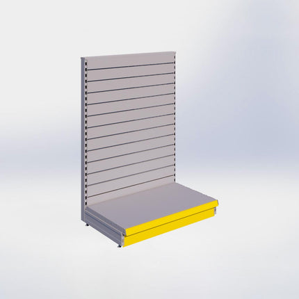 Kopstelling slatwall - H140 x B100 x D57 cm - 1 niveau - Grijs