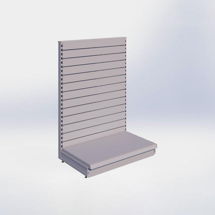 Kopstelling slatwall - H140 x B100 x D57 cm - 1 niveau - Grijs
