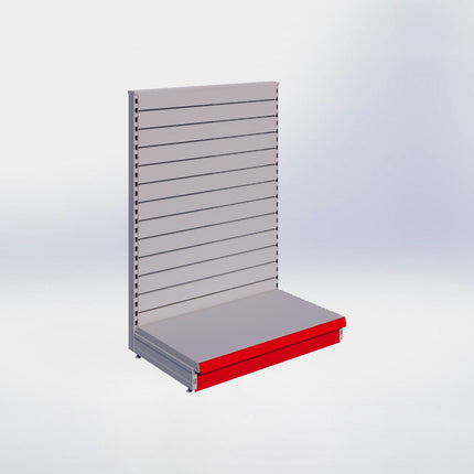 Kopstelling slatwall - H140 x B100 x D57 cm - 1 niveau - Grijs