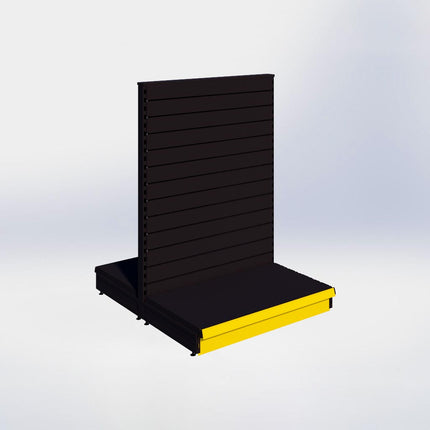 Middenstelling slatwall - H140 x B100 x D57 cm - 1 niveau - Zwart