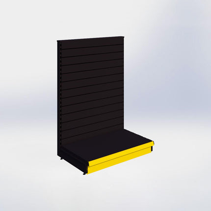 Kopstelling slatwall - H140 x B100 x D57 cm - 1 niveau - Zwart