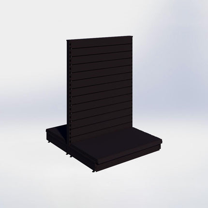 Middenstelling slatwall - H140 x B100 x D57 cm - 1 niveau - Zwart