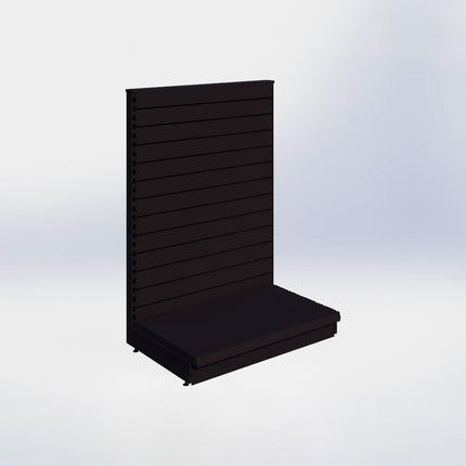 Kopstelling slatwall - H140 x B100 x D57 cm - 1 niveau - Zwart