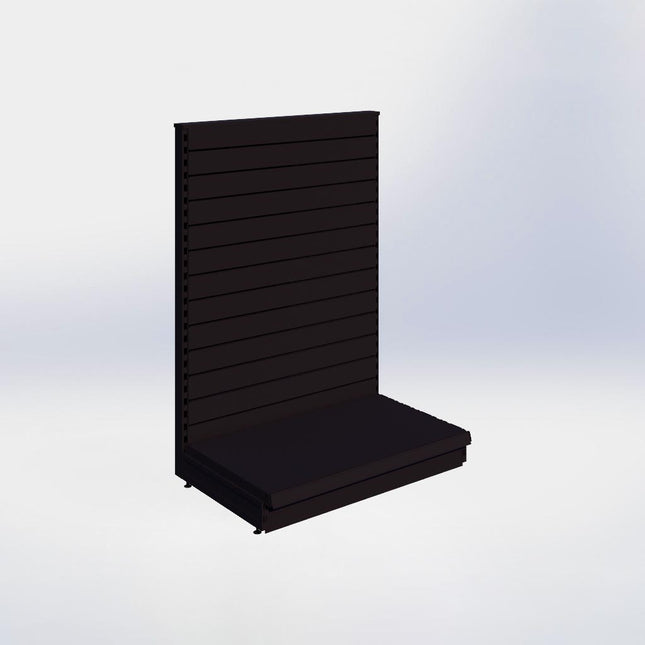 Kopstelling slatwall - H140 x B100 x D57 cm - 1 niveau - Zwart