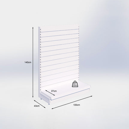 Kopstelling slatwall - H140 x B100 x D37 cm - 1 niveau - Antraciet