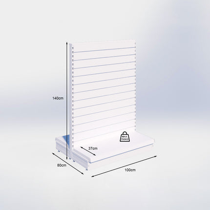 Middenstelling slatwall - H140 x B100 x D37 cm - 1 niveau - Grijs