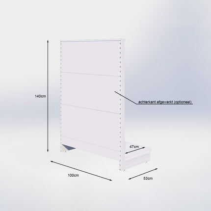 Kopstelling slatwall - H140 x B100 x D47 cm - 1 niveau - Antraciet