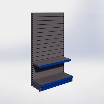 Kopstelling slatwall - H180 x B100 x D37 cm - 2 niveaus - Antraciet