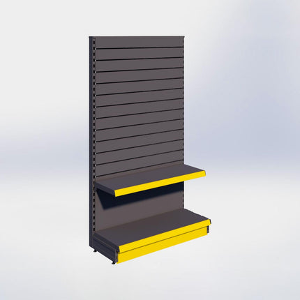 Kopstelling slatwall - H180 x B100 x D37 cm - 2 niveaus - Antraciet