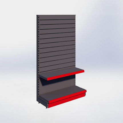 Kopstelling slatwall - H180 x B100 x D37 cm - 2 niveaus - Antraciet