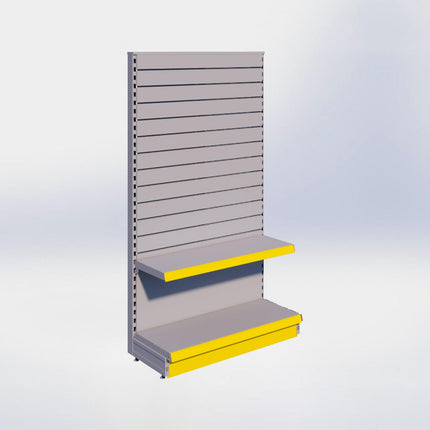 Kopstelling slatwall - H180 x B100 x D37 cm - 2 niveaus - Grijs