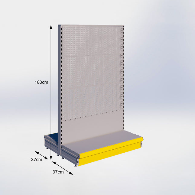 Mittelregal Perforation Grau h180/37