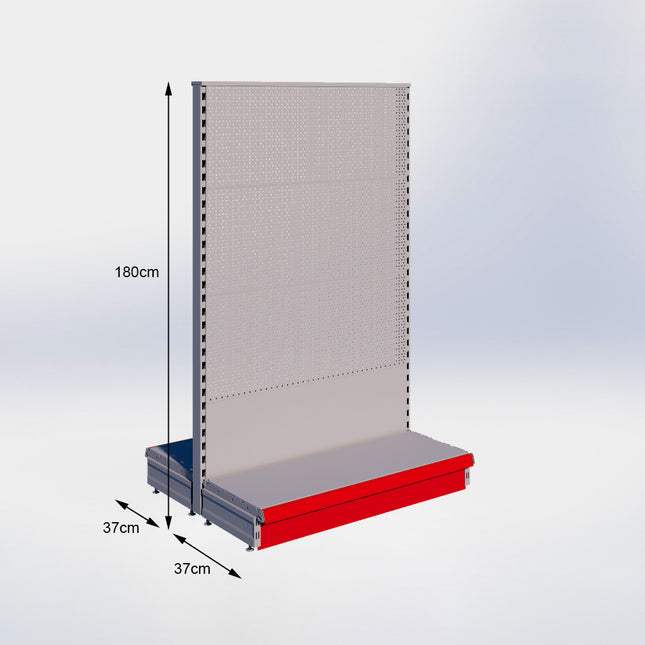 Mittelregal Perforation Grau h180/37