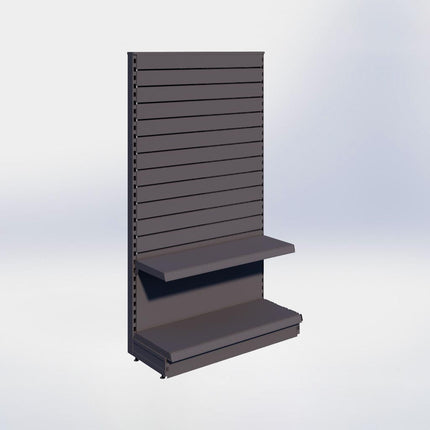 Kopstelling slatwall - H180 x B100 x D37 cm - 2 niveaus - Antraciet