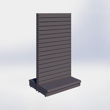 Middenstelling slatwall - H180 x B100 x D37 cm - 1 niveau - Antraciet