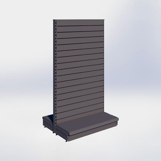 Middenstelling slatwall - H180 x B100 x D37 cm - 1 niveau - Antraciet